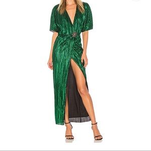 x REVOLVE Sabrina Dress in Emerald